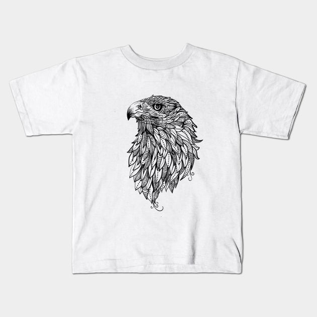 Eagle Illustration Kids T-Shirt by BamBam